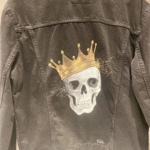 Chamarra pintada a mano Calavera Hombre TALLA L